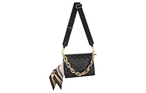 LOUIS VUITTON Coussin Pm Monogram Embossed Puffy Lambskin Black
