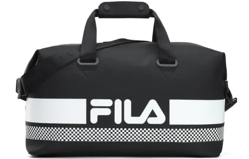 FILA Fabric Boston Bag, Shoulder Bag, Crossbody Bag, Handbag Regular Men's Pitch Black