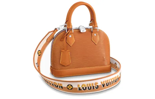 LOUIS VUITTON Alma Epi Water Ripple Dome Bag, Shoulder Bag, Crossbody Bag, Handbag Women's Caramel Brown Yellow