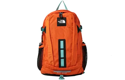 THE NORTH FACE30L Hot Shot Logo Comfortable and Convenient Large Capacity Contrast Color Outdoor Bag Nylon Orange Men's Style