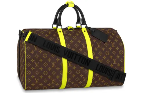 LOUIS VUITTON Keepall Bandouliere 50 Monogram Macassar Florescent Yellow
