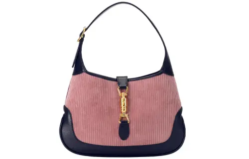 GUCCI Jackie 1961 Corduroy With Leather Crescent Shoulder Bag Shoulder Bag Small Women's Purple Black Multicolor
