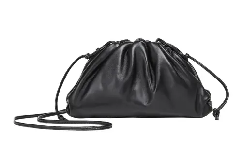 Bottega Veneta POUCH Cloud Bag Magnetic Frame Closure Calfskin Clutch Shoulder Bag Women's Black