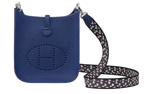 HERMES Evelyne Taurillon Maurice Bullock Leather Crossbody Bag, Shoulder Bag 16 Women's 73 Bleu Saphir Sapphire Blue