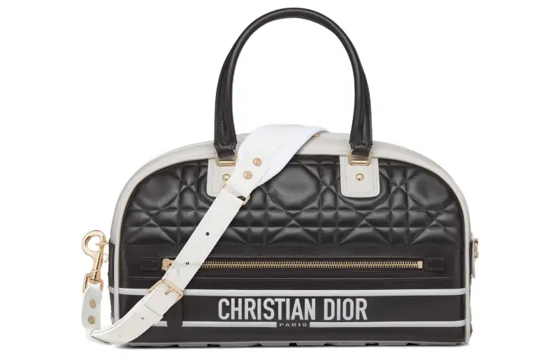 DIOR Smooth Cow Leather Bowling Bag, Gym Bag, Travel Bag, Shoulder Bag, Crossbody Bag, Handbag Medium Women's