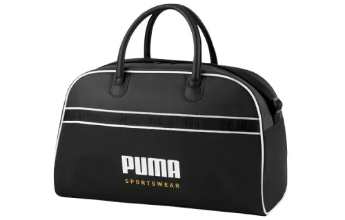PUMA Artificial Leather Gym Bag Handbag Regular Unisex Black