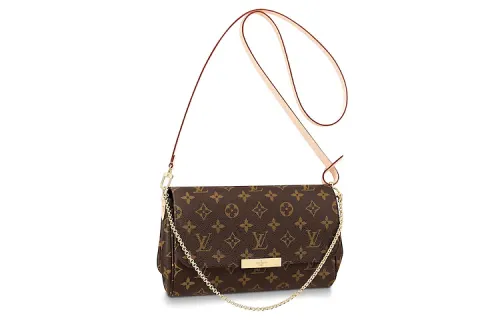 LOUIS VUITTON Monogram Canvas With Calfskin Trim Portable Crossbody Bag, Shoulder Bag Women's Brown