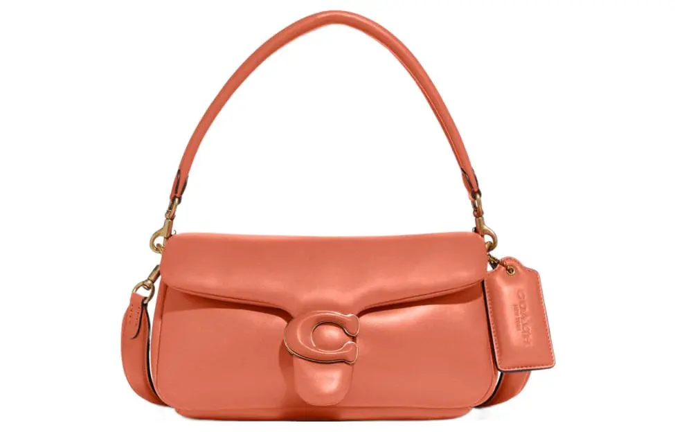COACH Tabby Leather Cloud Bag, Crossbody Underarm Pillow Bag, Shoulder Bag Women's Light Coral