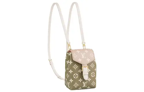 LOUIS VUITTON Tiny Backpack Khaki Green/Beige/Cream