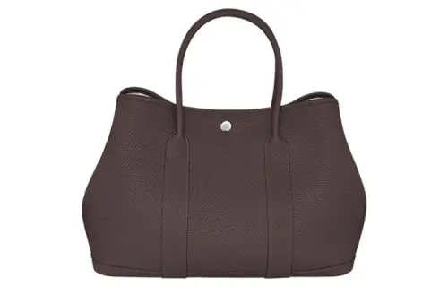 HERMES Garden Party Negonda Calfskin Handbag 36 Women's Ebony