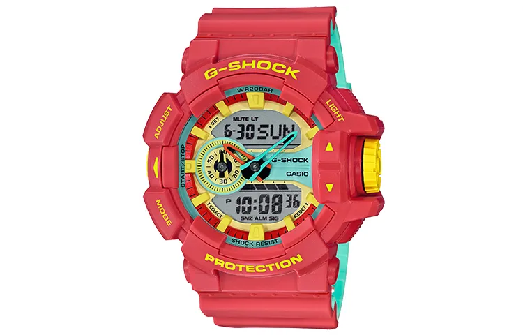 CASIO Men Liquid Crystal/Analog Dual Display Series Red Watch GA-400CM-4A