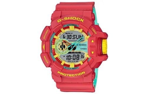 CASIO Men Liquid Crystal/Analog Dual Display Series Red Watch GA-400CM-4A
