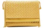 Bottega Veneta Leather Shoulder Bag Women's Yellow