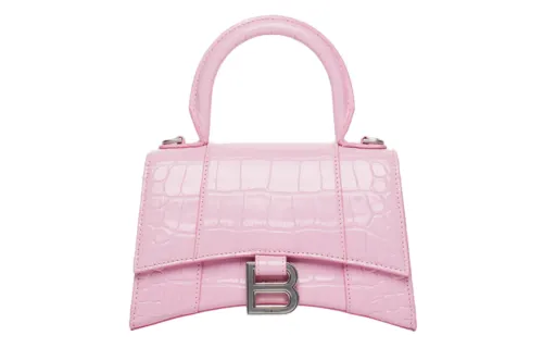 Balenciaga Cow Leather Hourglass Bag, Shoulder Bag, Crossbody Bag, Handbag Mini Women's Pink