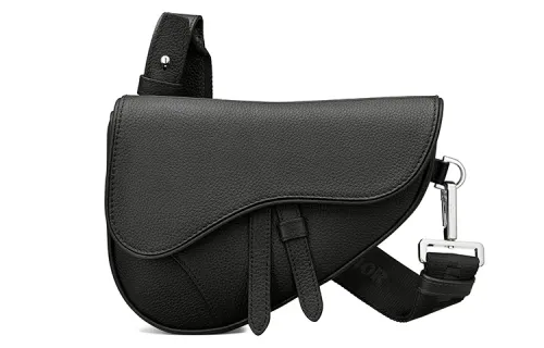 DIOR Saddle Grain Calfskin Saddle Bag, Handbag, Shoulder Bag, Crossbody Bag Mini Men's Black