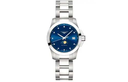 LONGINES Comcast Collection Quartz Movement Women's Watch 34mm Blue Dial Stainless Steel Case