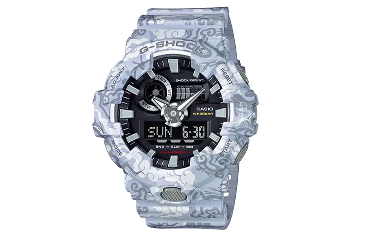 CASIO Men Liquid Crystal/Analog Dual Display Series Black Watch GA-700CG-7A
