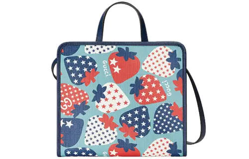 GUCCI Canvas With Leather Tote Bag, Shopping Bag, Shoulder Bag, Crossbody Bag, Handbag, Kids' Bag Kids'