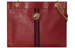 GUCCI Leather Portable Crossbody Bag, Shoulder Bag Large Women's Red