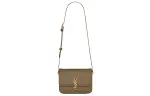 SAINT LAURENT SOLFERINO Leather Crossbody Bag, Shoulder Bag Women's Khaki Green
