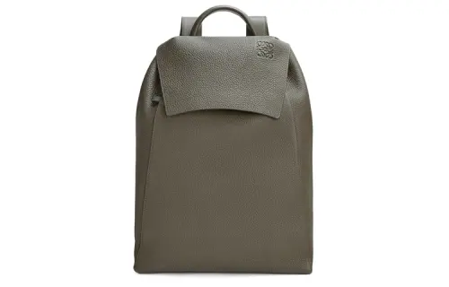 LOEWE Grain Calfskin Backpack Men's Olive Green