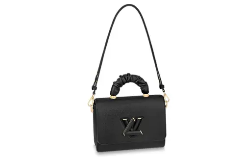 LOUIS VUITTON Twist Cow Leather Crossbody Bag, Shoulder Bag Women's Black