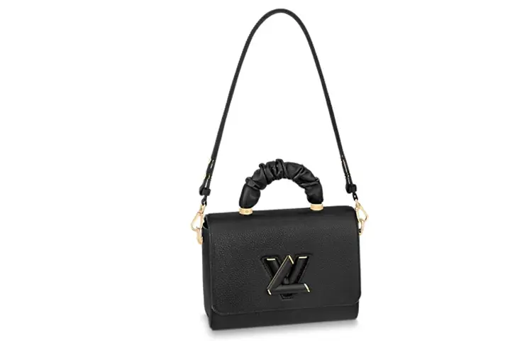 LOUIS VUITTON Twist Cow Leather Crossbody Bag, Shoulder Bag Women's Black