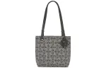LOEWE Canvas Jacquard With Cow Leather Tote Bag, Shoulder Bag Small Women's Marine Blue/Black