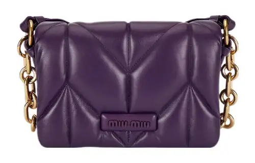 MIU MIU Sheepskin Crossbody Bag, Shoulder Bag Women's Purple