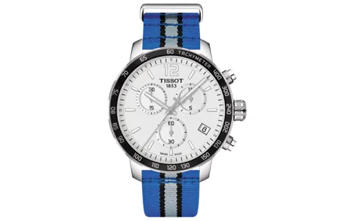 TISSOT Time Jog Collection Quartz Movement Men's Watch 42mm White Dial Stainless Steel Case T095.417.17.037.31