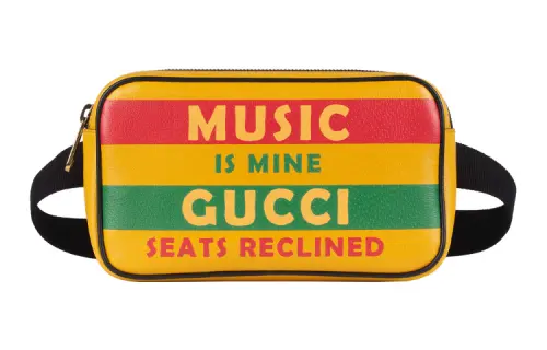GUCCI Leather One Shoulder Crossbody Sling Bag, Fanny Pack Unisex Yellow Black