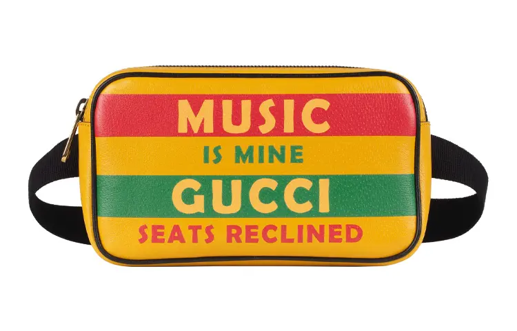 GUCCI Leather One Shoulder Crossbody Sling Bag, Fanny Pack Unisex Yellow Black