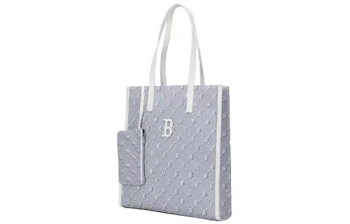 MLB Monogram Collection Polyester Combo Bag, Tote Bag, Shopping Bag, Shoulder Bag, Handbag Regular Unisex Gray White