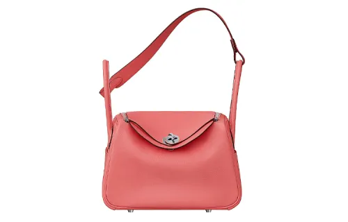 HERMES Lindy Evercolor Calfskin Handbag 26 Women's K4 Rose D'Ete Summer Rose Pink