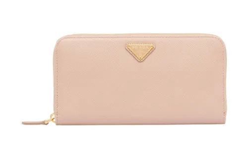 PRADA Saffiano Leather Wallet Large Women's Nude Pink