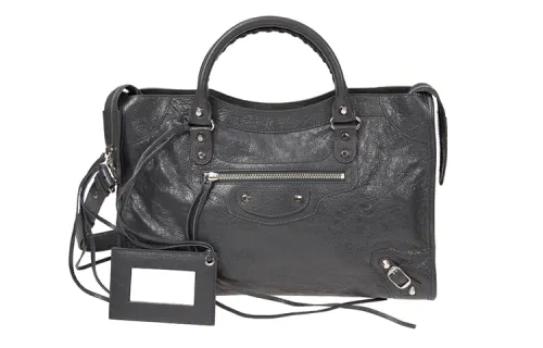 Balenciaga Sheepskin Biker Bag Handbag Large Women's Gray