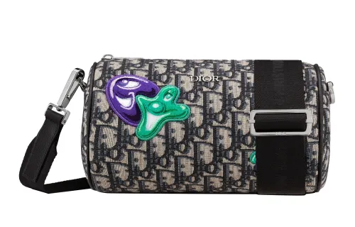 DIOR Kenny Scharf Collaboration Roller Jacquard Fabric Bowling Bags With Zippers, Shoulder Bag, Crossbody Bag Men's