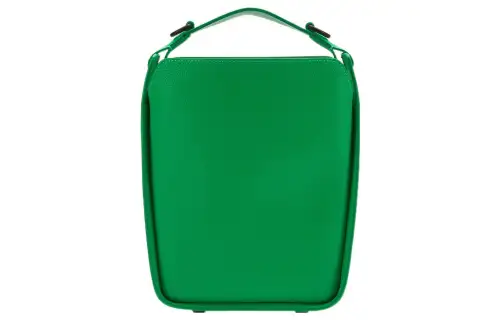 Balenciaga Downtown Grained Calfskin Shoulder Tote Bag, Handbag Extra Small Women's Bright Green
