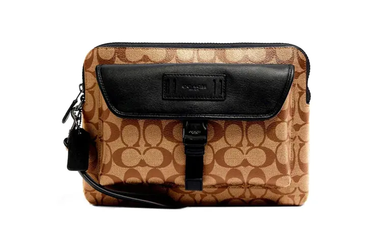 COACH Ranger Coated Canvas With Calfskin Clutches Medium Men's Brown Monogram