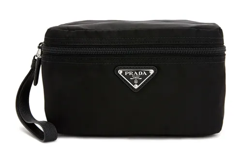 PRADA Nylon Clutch Unisex Black
