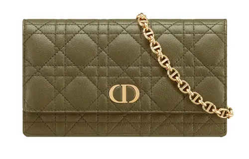 DIOR Caro Cow Leather Shoulder Bag, Crossbody Bag Women's Pine Green Color