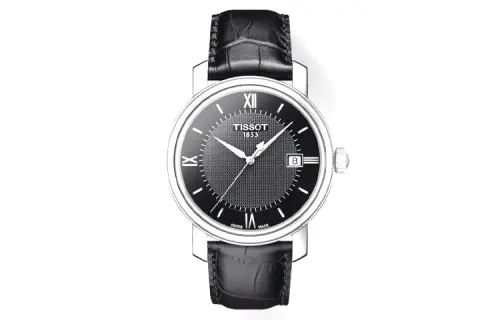 TISSOT Harbor Collection Quartz Movement Men's Watches Watch 40mm Black Dial Stainless Steel Case Leather Strap