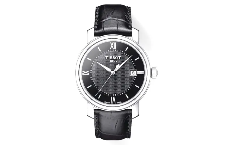 TISSOT Harbor Collection Quartz Movement Men's Watches Watch 40mm Black Dial Stainless Steel Case Leather Strap