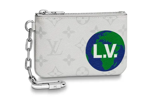 LOUIS VUITTON Zipped Pouch Monogram Logo Story Pm White