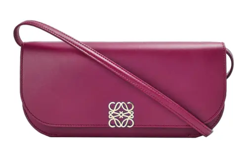 LOEWE Goya Smooth Cow Leather Handheld Shoulder Bag, Crossbody Bag Large Women's Amethyst Color