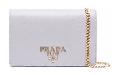 PRADA Saffiano Leather Crossbody Handbag Women's Light Purple