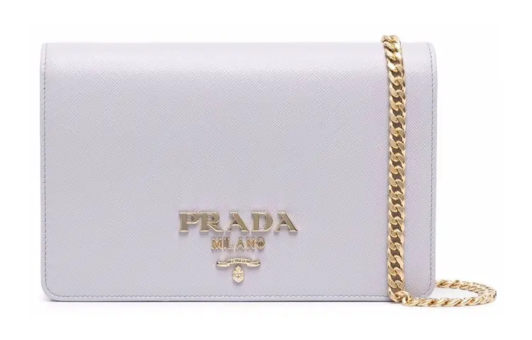 PRADA Saffiano Leather Crossbody Handbag Women's Light Purple