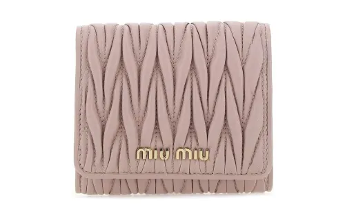 MIU MIU Calfskin Wallet Women's Pink