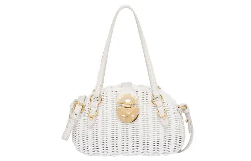 MIU MIU Leather Portable Crossbody Bag, Shoulder Bag Women's White