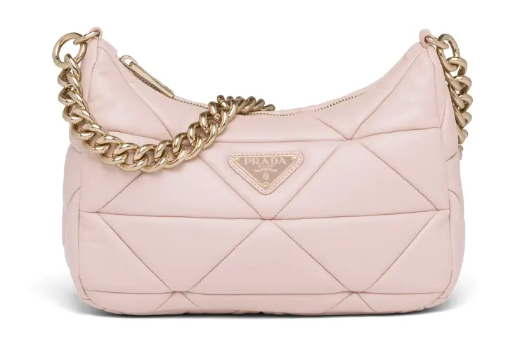 PRADA Re Edition Leather Shoulder Bag, Crossbody Bag Women's Lotus Powder
